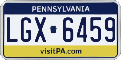 PA license plate LGX6459