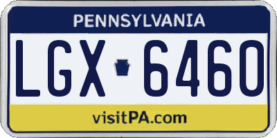 PA license plate LGX6460