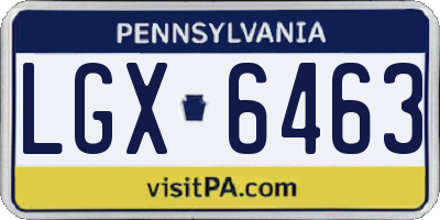PA license plate LGX6463