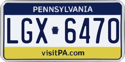 PA license plate LGX6470
