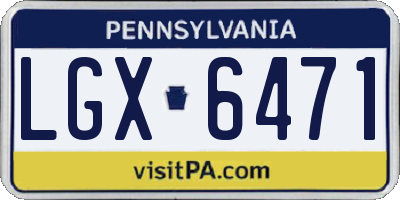 PA license plate LGX6471
