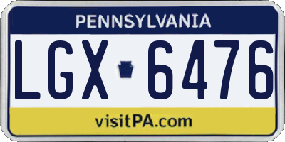 PA license plate LGX6476
