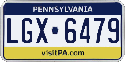 PA license plate LGX6479