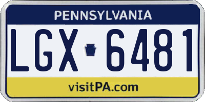 PA license plate LGX6481