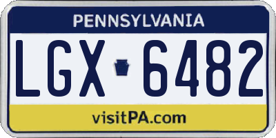 PA license plate LGX6482