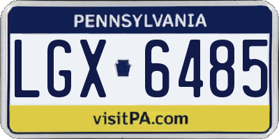 PA license plate LGX6485