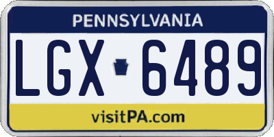 PA license plate LGX6489