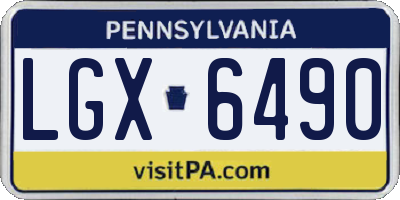 PA license plate LGX6490