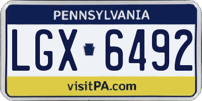 PA license plate LGX6492