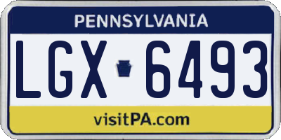 PA license plate LGX6493