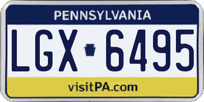 PA license plate LGX6495