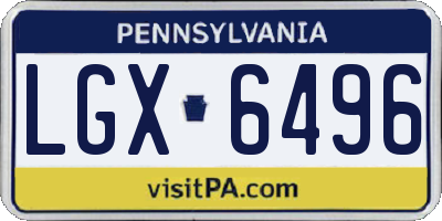 PA license plate LGX6496