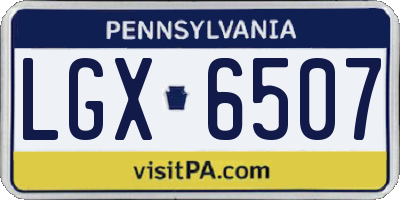 PA license plate LGX6507
