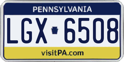 PA license plate LGX6508