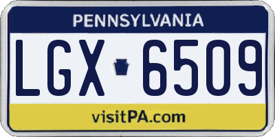 PA license plate LGX6509
