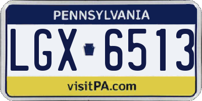 PA license plate LGX6513