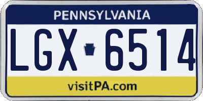 PA license plate LGX6514