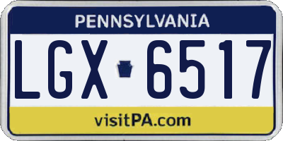 PA license plate LGX6517
