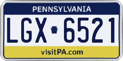 PA license plate LGX6521