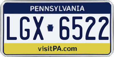 PA license plate LGX6522