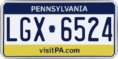 PA license plate LGX6524