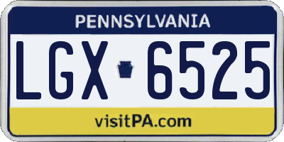 PA license plate LGX6525