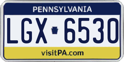 PA license plate LGX6530