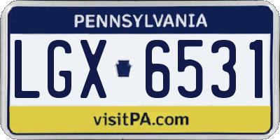 PA license plate LGX6531