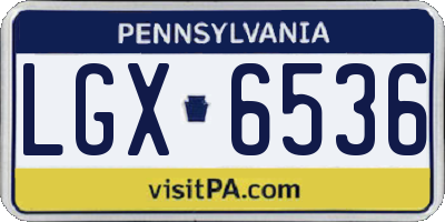 PA license plate LGX6536