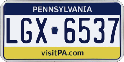 PA license plate LGX6537