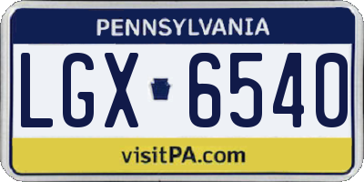 PA license plate LGX6540