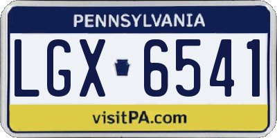 PA license plate LGX6541