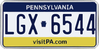 PA license plate LGX6544