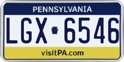 PA license plate LGX6546