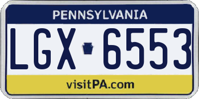 PA license plate LGX6553