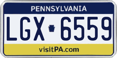 PA license plate LGX6559