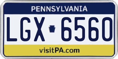 PA license plate LGX6560