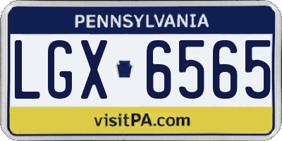 PA license plate LGX6565