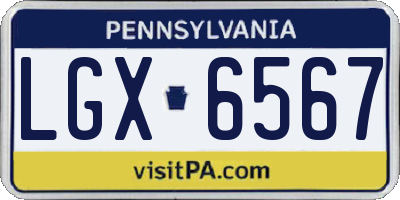 PA license plate LGX6567