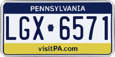 PA license plate LGX6571