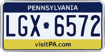 PA license plate LGX6572