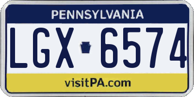 PA license plate LGX6574