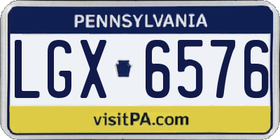 PA license plate LGX6576