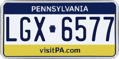 PA license plate LGX6577