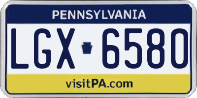 PA license plate LGX6580