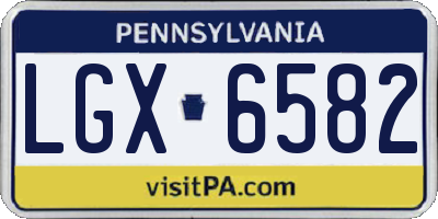 PA license plate LGX6582