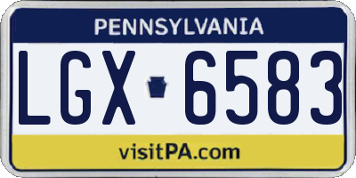 PA license plate LGX6583