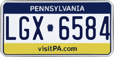 PA license plate LGX6584