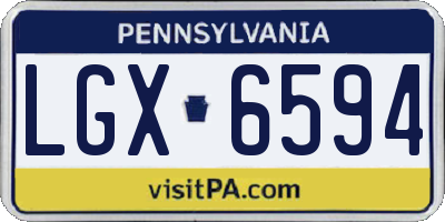 PA license plate LGX6594