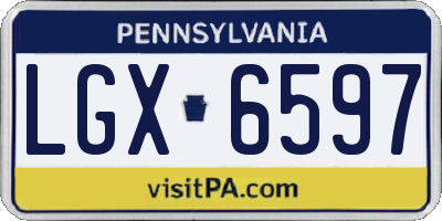 PA license plate LGX6597